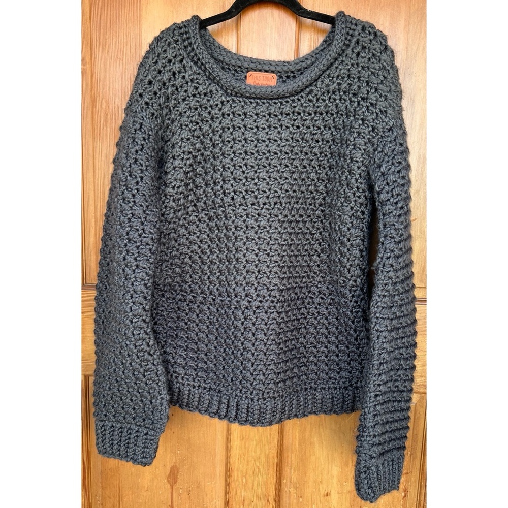 Hand knit Chunky Heavy Crochet Sweater